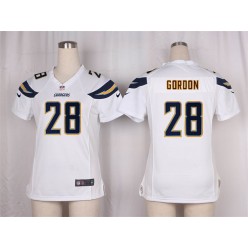 Women Nike San Diego Chargers #28 Melvin Gordon Game White NFL Jersey