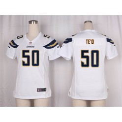 Women Nike San Diego Chargers #50 Manti Te'o Game White NFL Jersey