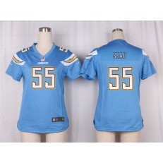Women Nike San Diego Chargers #55 Junior Seau Game Electric Blue Alternate NFL Jersey