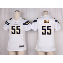 Women Nike San Diego Chargers #55 Junior Seau Game White NFL Jersey