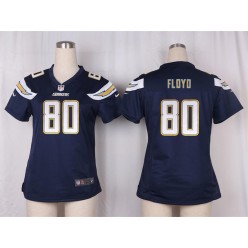 Women Nike San Diego Chargers #80 Floyd Game Navy Blue Team Color NFL Jersey