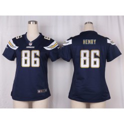 Women Nike San Diego Chargers #86 Hunter Henry Game Navy Blue Team Color NFL Jersey