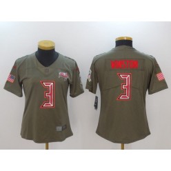 Women Nike Tampa Bay Buccaneers #3 Jameis Winston Olive 2017 Salute To Service Limited NFL Jersey
