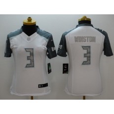 Women Nike Tampa Bay Buccaneers #3 Jameis Winston White Platinum NFL Limited Jersey