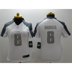 Women Nike Tennessee Titans #8 Marcus Mariota White Stitched NFL Limited Platinum Jersey