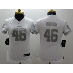 Women Nike Washington Redskins #46 Alfred Morris White Stitched NFL Limited Platinum Jersey