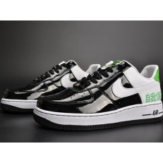 NIKE AIR FORCE 1 LOW BLACK WHITE GREEN 311729-052