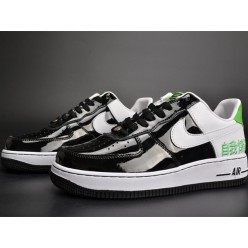 NIKE AIR FORCE 1 LOW BLACK WHITE GREEN 311729-052