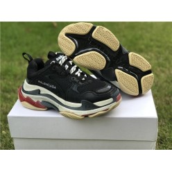 BALENCIAGA TRIPLE S BLACK GREY RED
