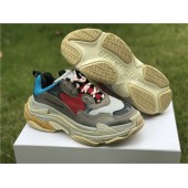BALENCIAGA TRIPLE S GREY RED BLUE 490673-W06E3-4365