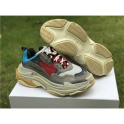 BALENCIAGA TRIPLE S GREY RED BLUE 490673-W06E3-4365