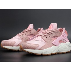 NIKE WMNS AIR HUARACHE RUN PRM PINK WHITE 683818-601