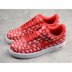NIKE AIR FORCE 1 LOW 07 QS LOGO PRINT RED AH8462-600