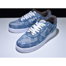 LV x SUPREME x NIKE AIR FORCE 1 LOW DENIM 318775-046