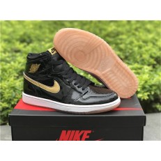 AIR JORDAN 1 RETRO HI OG PATENT LEATHER BLACK GOLD 555088-019