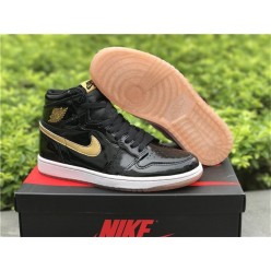 AIR JORDAN 1 RETRO HI OG PATENT LEATHER BLACK GOLD 555088-019