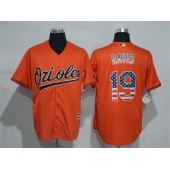 MLB Baltimore Orioles 19 Chris Davis Orange USA Flag New Cool Base Men Jersey
