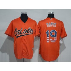 MLB Baltimore Orioles 19 Chris Davis Orange USA Flag New Cool Base Men Jersey