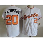 MLB Baltimore Orioles 20 F Robinson Majestic White throwback Cool Base Baseball Men Jersey