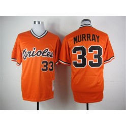 MLB Baltimore Orioles 33 Eddie Murray 1982 Orange Throwback Cool Base Men Jersey