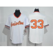 MLB Baltimore Orioles 33 Eddie Murray White Throwback Mitchell And Ness Cool Base Men Jersey
