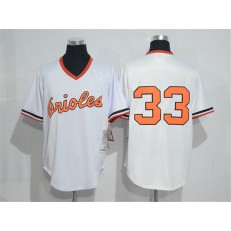 MLB Baltimore Orioles 33 Eddie Murray White Throwback Mitchell And Ness Cool Base Men Jersey