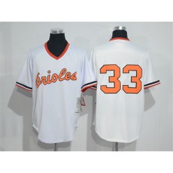 MLB Baltimore Orioles 33 Eddie Murray White Throwback Mitchell And Ness Cool Base Men Jersey