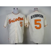 MLB Baltimore Orioles 5 Brooks Robinson 1970 Cream Throwback Cool Base Men Jersey