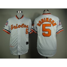 MLB Baltimore Orioles 5 Brooks Robinson 1970 Hall of Fame White Throwback Cool Base Men Jersey