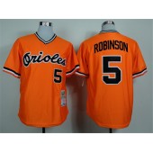 MLB Baltimore Orioles 5 Brooks Robinson 1975 Orange Throwback Cool Base Men Jersey