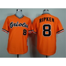 MLB Baltimore Orioles 8 Cal Ripken 1982 Orange Pullover Stitched Majestic Cool Base Cooperstown Collection Jersey