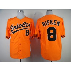 MLB Baltimore Orioles 8 Cal Ripken 1982 Orange Throwback Cool Base Men Jersey