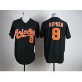 MLB Baltimore Orioles 8 Cal Ripken Black Throwback Cool Base Men Jersey