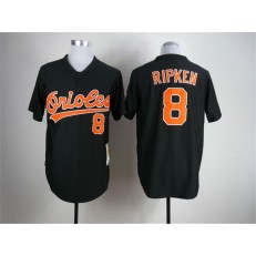 MLB Baltimore Orioles 8 Cal Ripken Black Throwback Cool Base Men Jersey