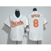 MLB Baltimore Orioles 8 Cal Ripken Home White 2015 Cool Base Men Jersey