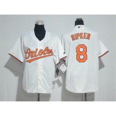 MLB Baltimore Orioles 8 Cal Ripken Home White 2015 Cool Base Men Jersey