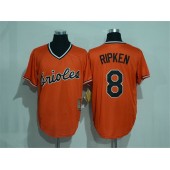 MLB Baltimore Orioles 8 Cal Ripken Orange Pullover Stitched Majestic Cool Base Cooperstown Collection Men Jersey