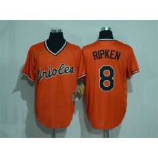 MLB Baltimore Orioles 8 Cal Ripken Orange Pullover Stitched Majestic Cool Base Cooperstown Collection Men Jersey