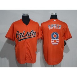 MLB Baltimore Orioles 8 Cal Ripken Orange USA Flag New Cool Base Men Jersey