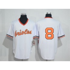 MLB Baltimore Orioles 8 Cal Ripken White Throwback Mitchell And Ness Cool Base Men Jersey