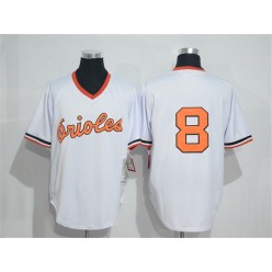 MLB Baltimore Orioles 8 Cal Ripken White Throwback Mitchell And Ness Cool Base Men Jersey