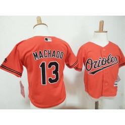 MLB Baltimore Orioles 13 Manny Machado Orange Toddler Jersey
