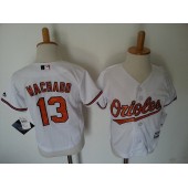 MLB Baltimore Orioles 13 Manny Machado White Toddler Jersey