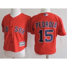 MLB Boston Red Sox 15 Dustin Pedroia Red Toddler Jersey