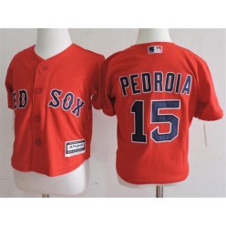 MLB Boston Red Sox 15 Dustin Pedroia Red Toddler Jersey