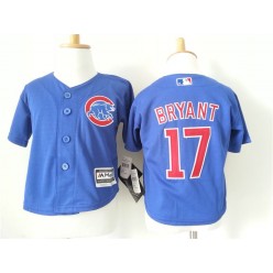 MLB Chicago Cubs 17 Kris Bryant Blue Cool Base Toddler Jersey