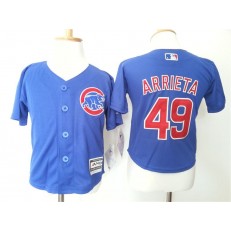 MLB Chicago Cubs 49 Jake Arrieta Blue Cool Base Toddler Jersey