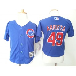 MLB Chicago Cubs 49 Jake Arrieta Blue Cool Base Toddler Jersey