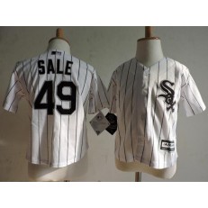 MLB Chicago White Sox 49 Chris Sale White With Black Pinstripe Toddler Jersey
