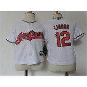MLB Cleveland Indians 12 Francisco Lindor White Home Cool Base Toddler Jersey